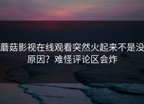 蘑菇影视在线观看突然火起来不是没原因？难怪评论区会炸