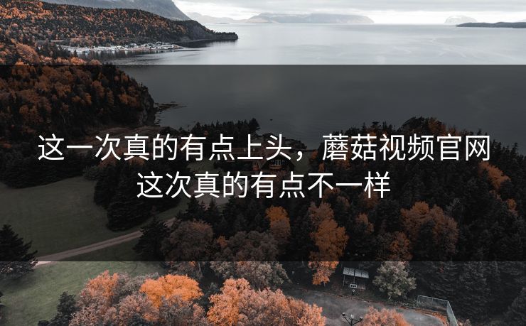 这一次真的有点上头，蘑菇视频官网这次真的有点不一样