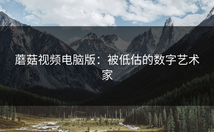 蘑菇视频电脑版：被低估的数字艺术家