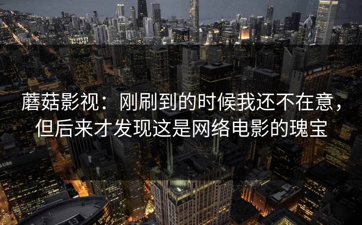 蘑菇影视:刚刷到的时候我还不在意,但后来才发现这是网络电影的瑰宝 蘑菇影视:刚刷到的时候我还不在意,但后来才发现这是网络电影的瑰宝
