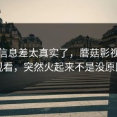 这波信息差太真实了，蘑菇影视在线观看，突然火起来不是没原因