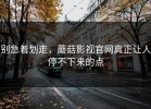 别急着划走，蘑菇影视官网真正让人停不下来的点
