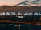 蘑菇视频下载，这次让你难以抗拒的神器