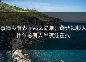 事情没有表面那么简单，蘑菇视频为什么总有人半夜还在找