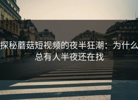 探秘蘑菇短视频的夜半狂潮：为什么总有人半夜还在找