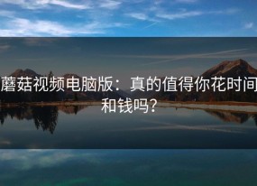 蘑菇视频电脑版：真的值得你花时间和钱吗？