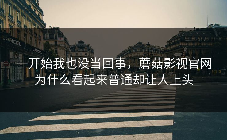 一开始我也没当回事，蘑菇影视官网为什么看起来普通却让人上头