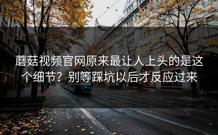 蘑菇视频官网原来最让人上头的是这个细节？别等踩坑以后才反应过来