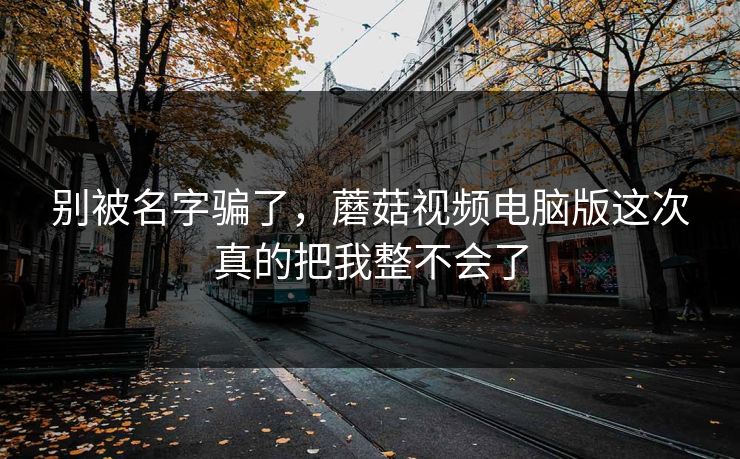 别被名字骗了，蘑菇视频电脑版这次真的把我整不会了
