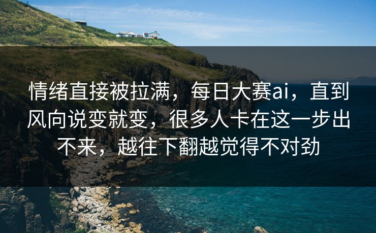 情绪直接被拉满，每日大赛ai，直到风向说变就变，很多人卡在这一步出不来，越往下翻越觉得不对劲