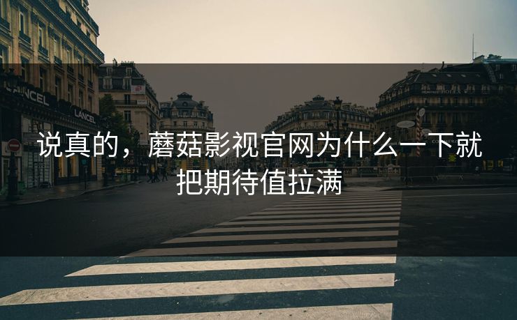 说真的,蘑菇影视官网为什么一下就把期待值拉满 说真的,蘑菇影视官网为什么一下就把期待值拉满